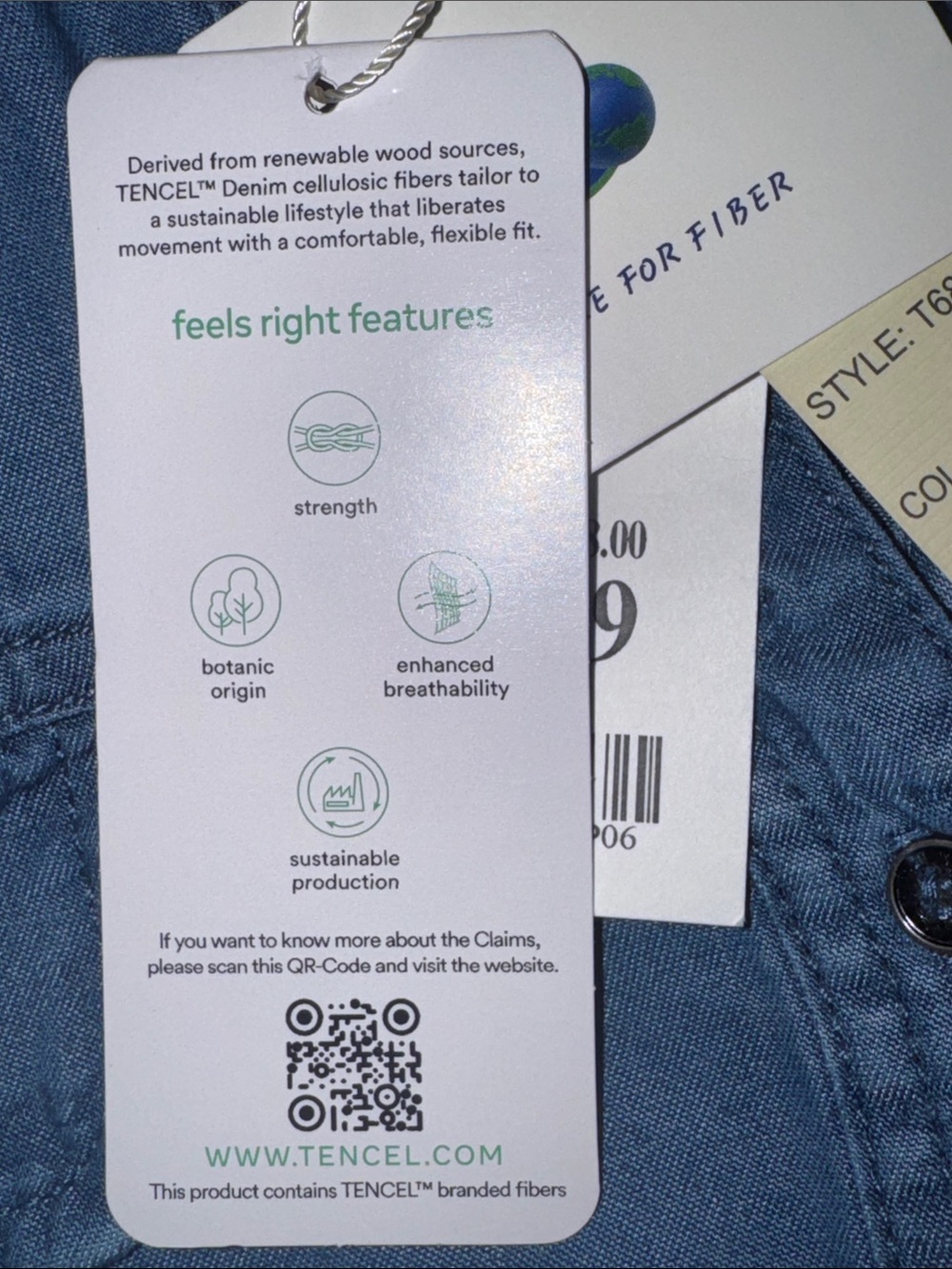 NWT Women’s Denim Tunic Top with Frayed Hem - Large - Picture 8 of 8